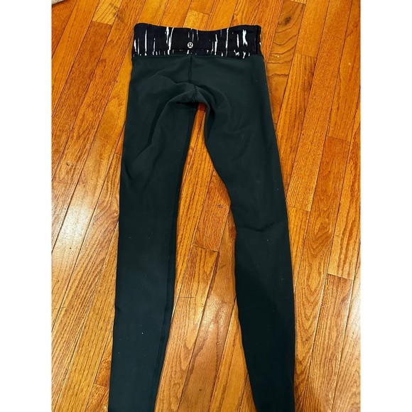 Lululemon Wunder Under Reversible leggings dark fuel / menthol green size 4 - Picture 2 of 6